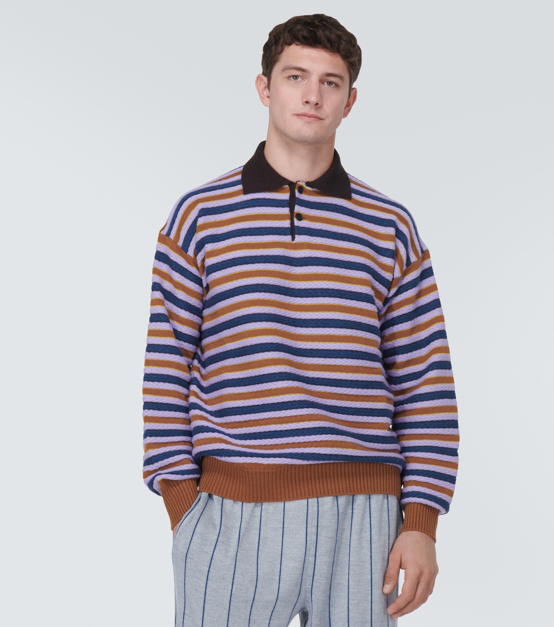 x The Elder Statesman cashmere and wool polo sweater - 3