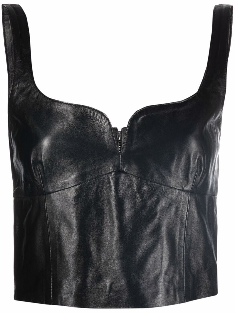 cropped leather vest 1