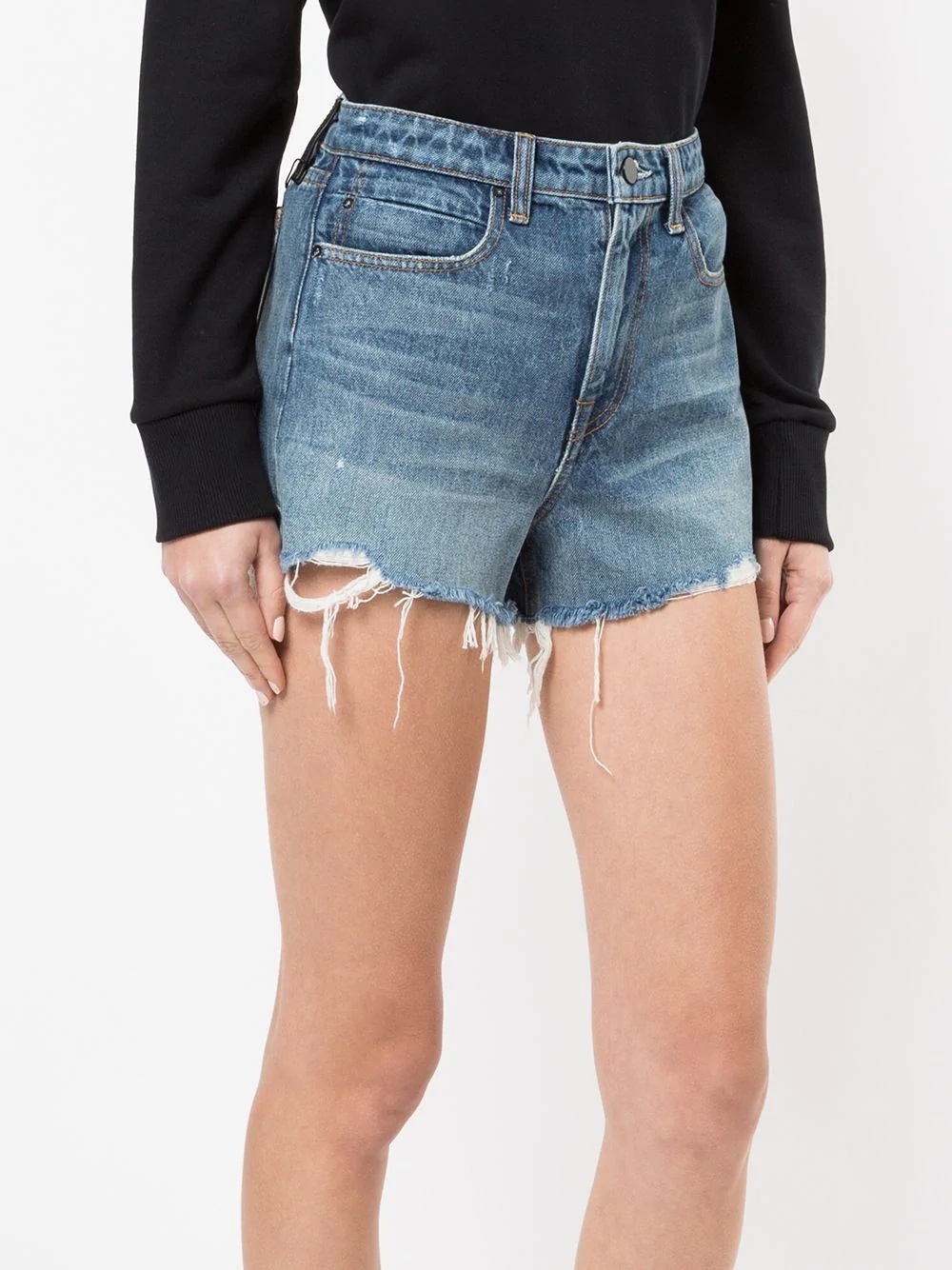 high rise denim shorts - 3