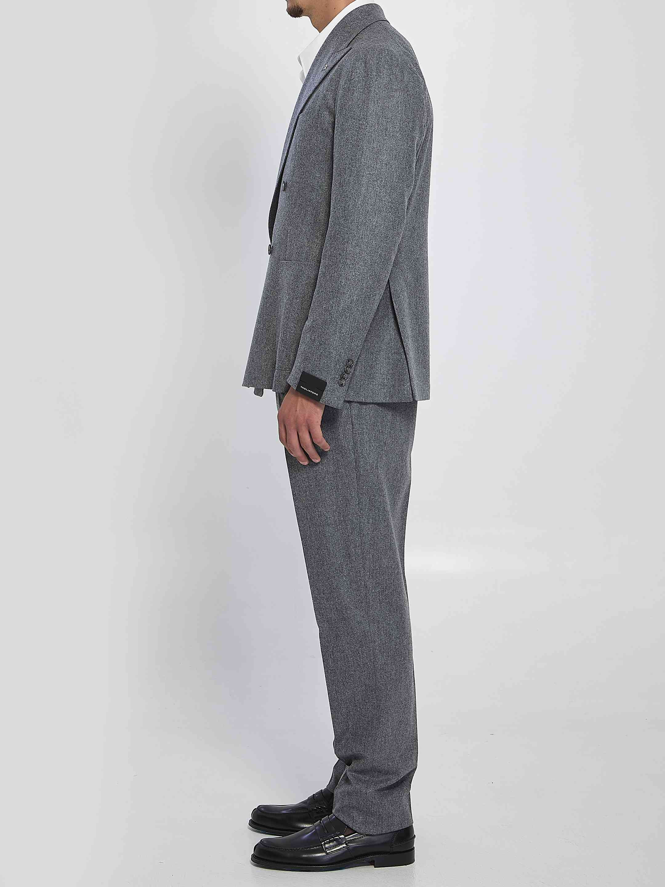 TAGLIATORE - Tagliatore Men Double-Breasted Flannel Suit - 3