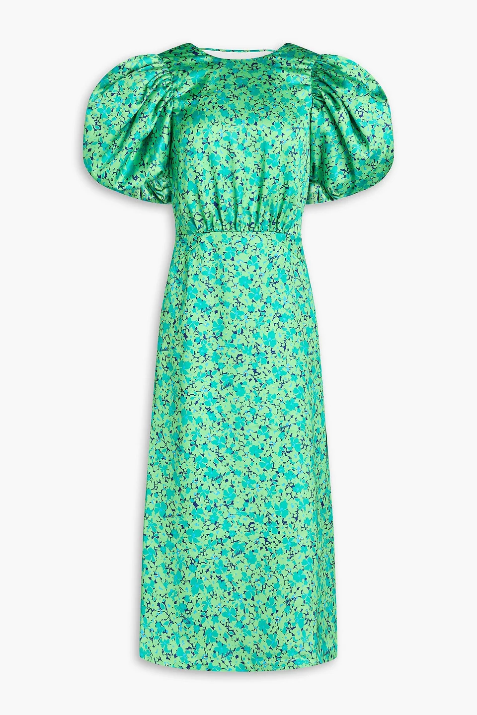 Floral-print satin midi dress - 1