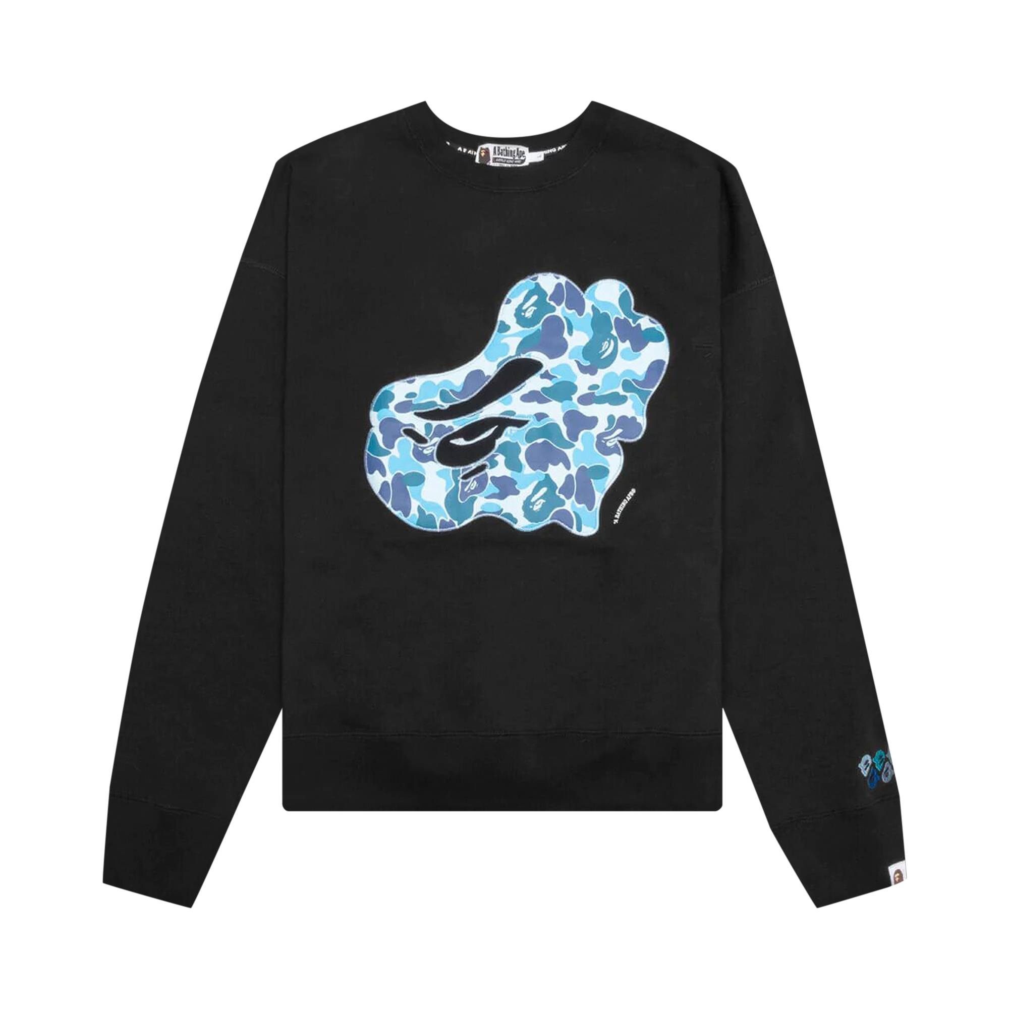 BAPE ABC Camo Patch Relaxed Fit Crewneck 'Black' - 1