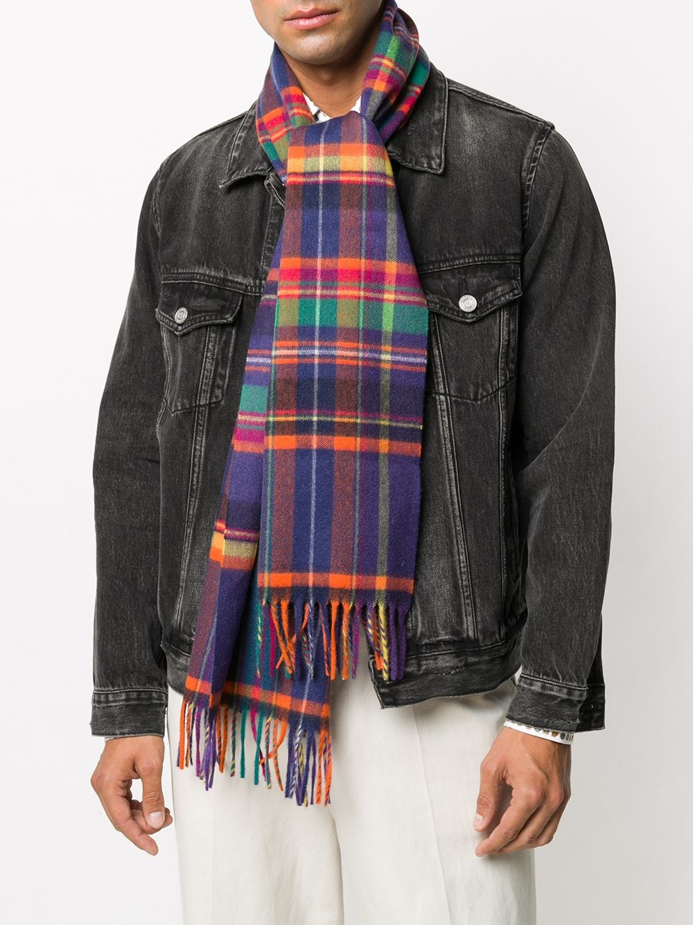 plaid cashmere scarf - 2