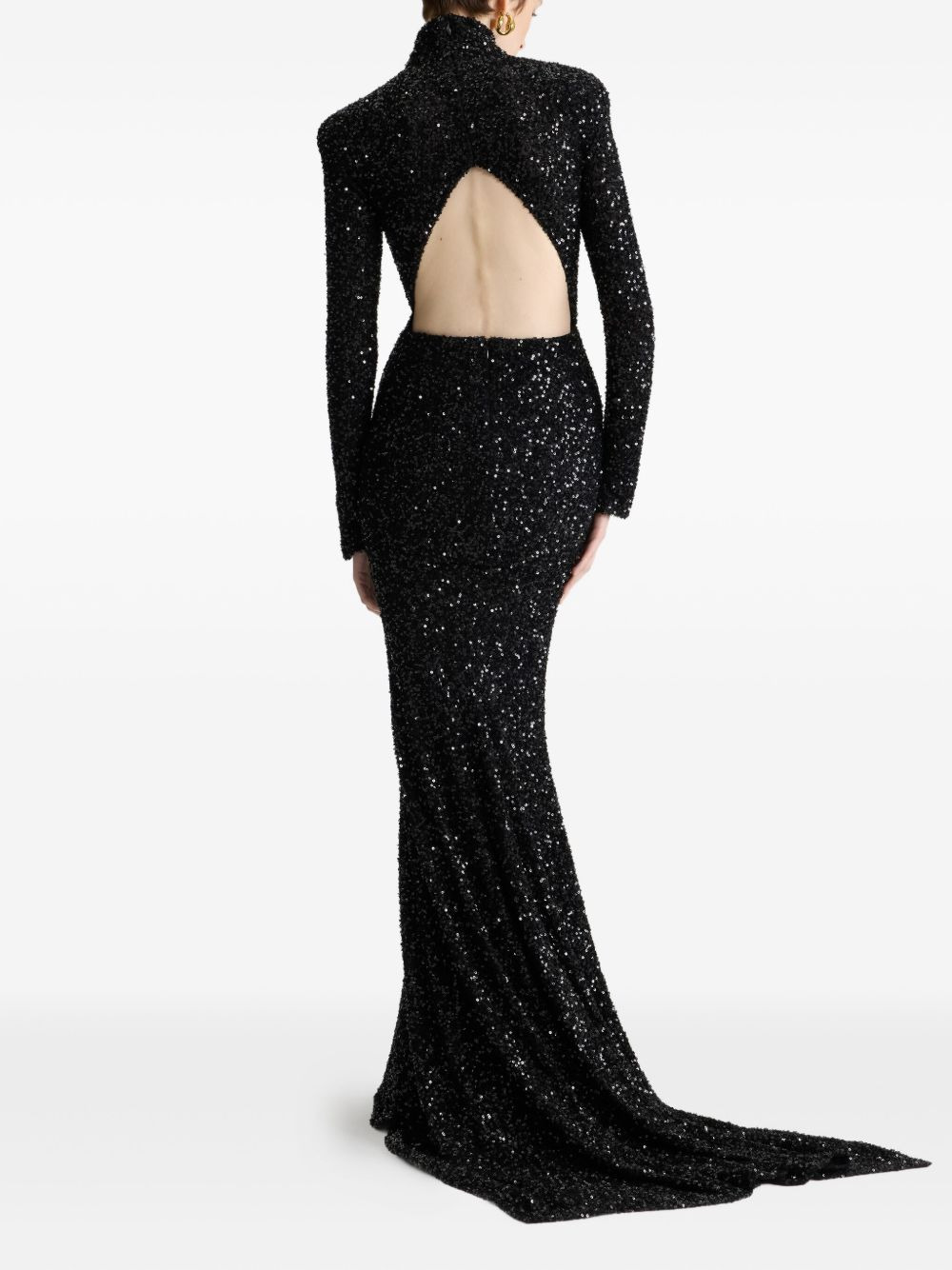 sequinned high-neck maxi dress - 3