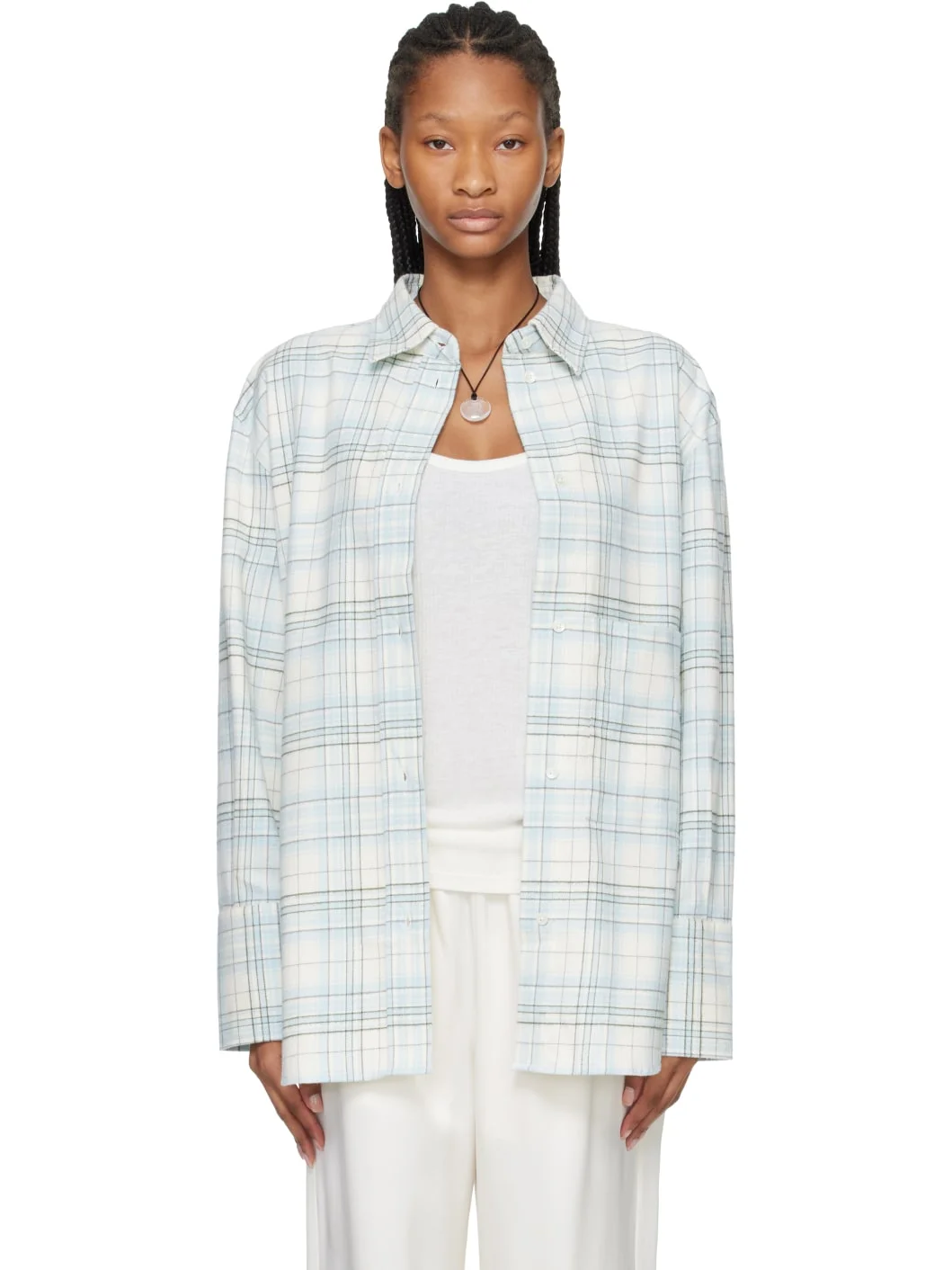 Blue Flannel Check Shirt - 1