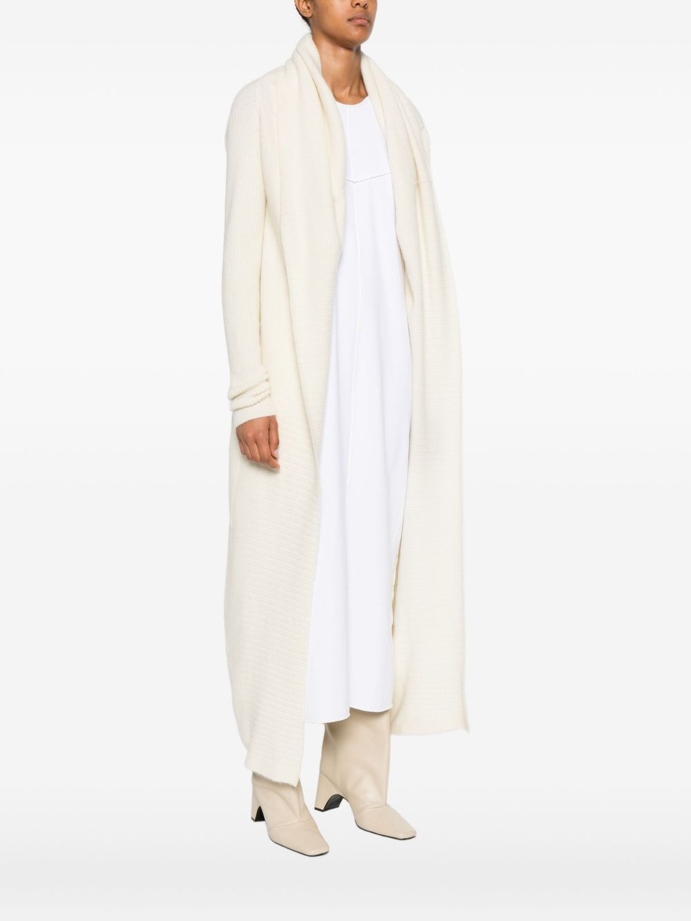 ribbed-knit coat - 3