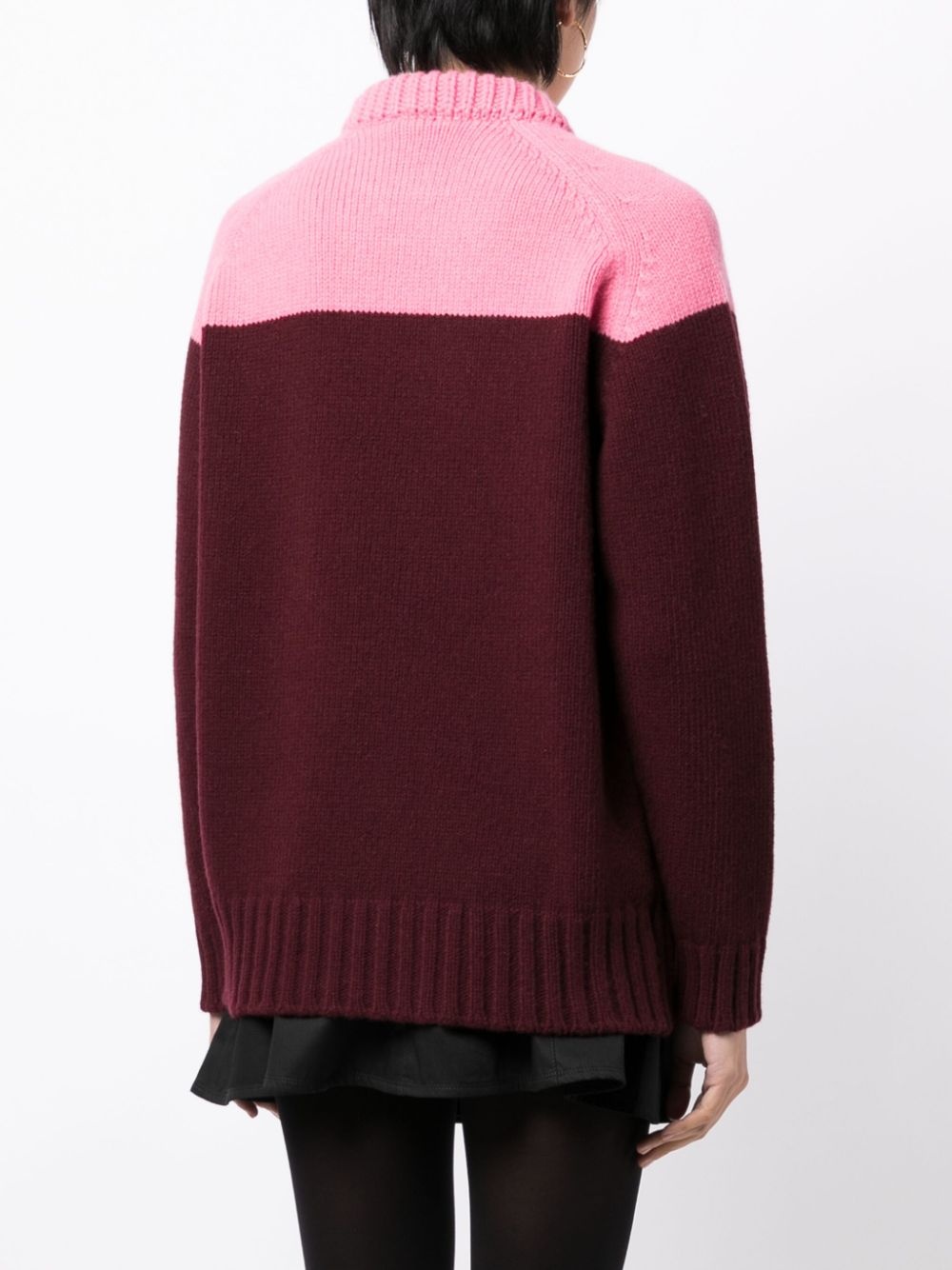 two-tone knitted jumper - 4