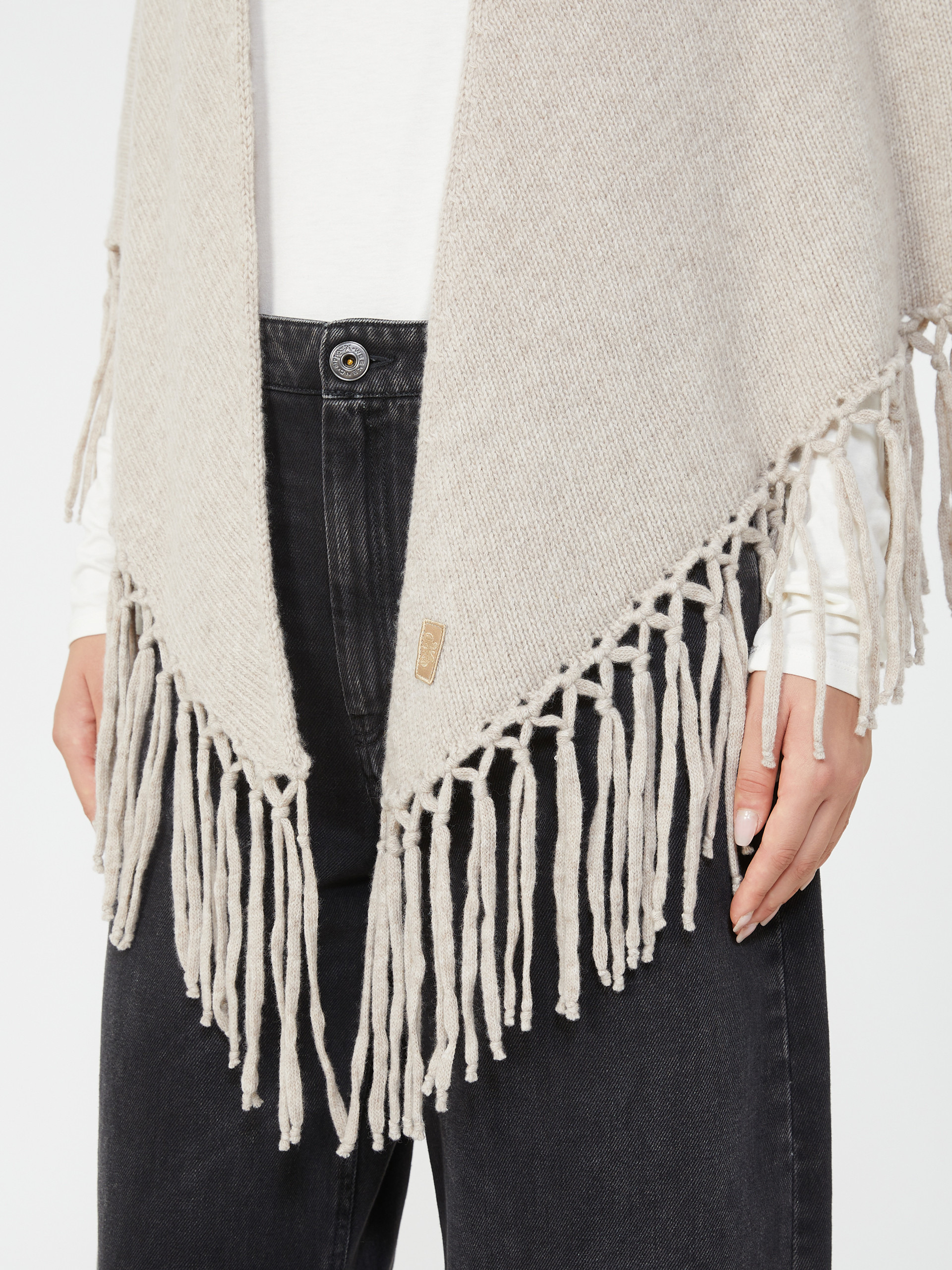 TORNADO Wool shawl with fringes - 4