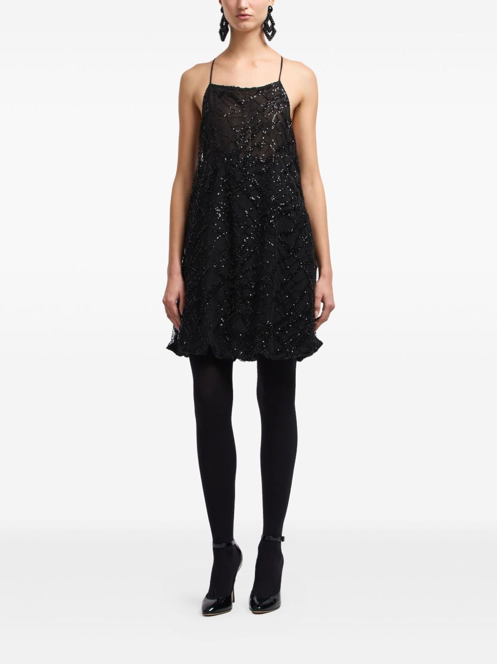 sequin-embellished backless mini dress - 2