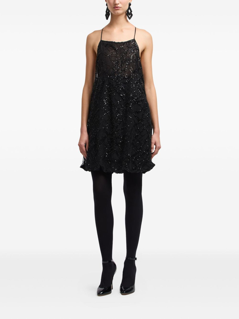 EMPORIO ARMANI sequin-embellished backless mini dress outlook