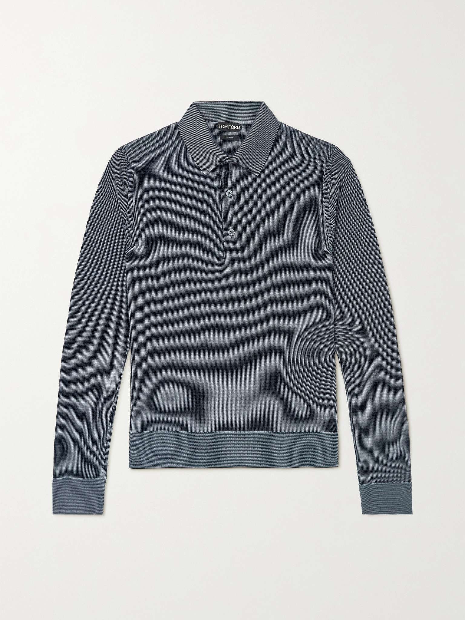 Silk and Cashmere-Blend Polo Shirt - 1