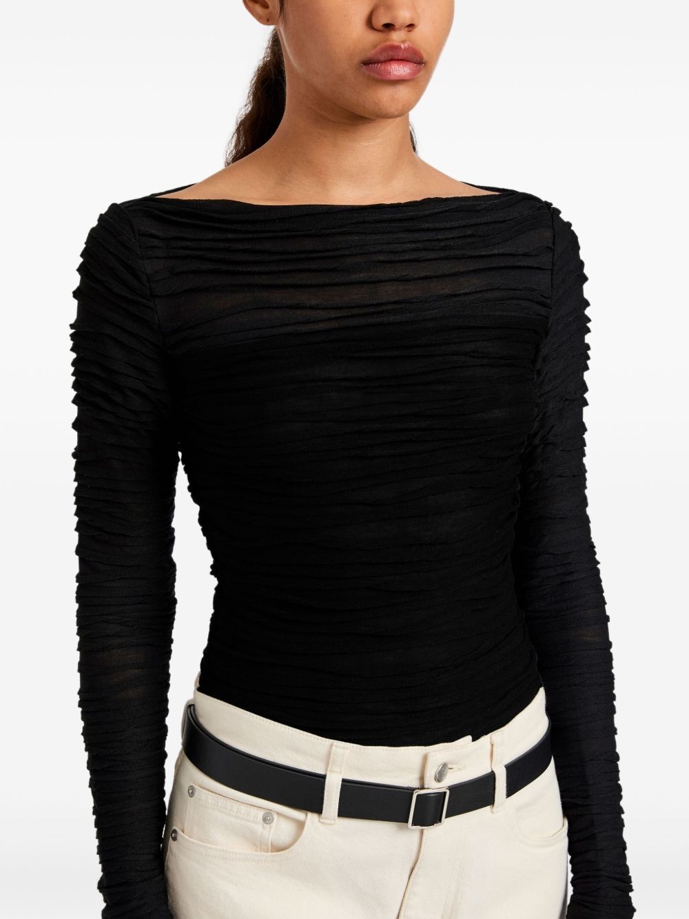 ruched long-sleeve top - 6