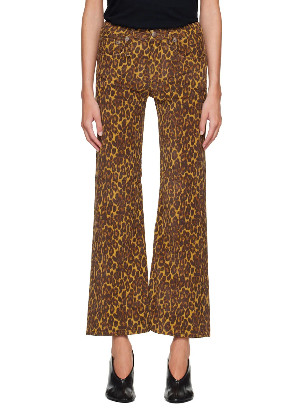 Brown Joan Cropped Flare Jeans - 1