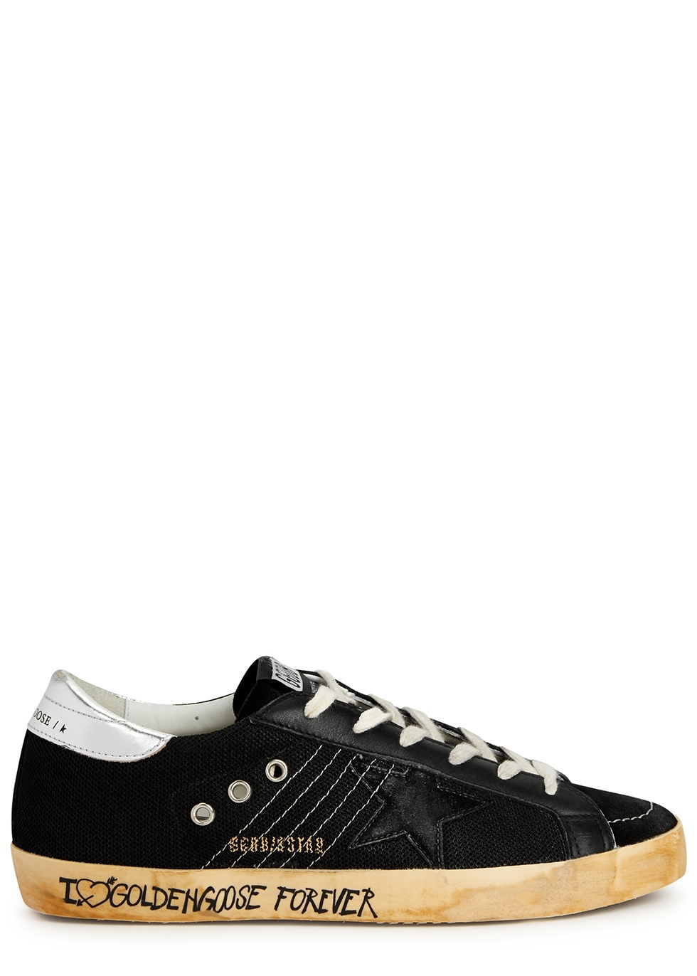 Superstar distressed mesh sneakers - 1