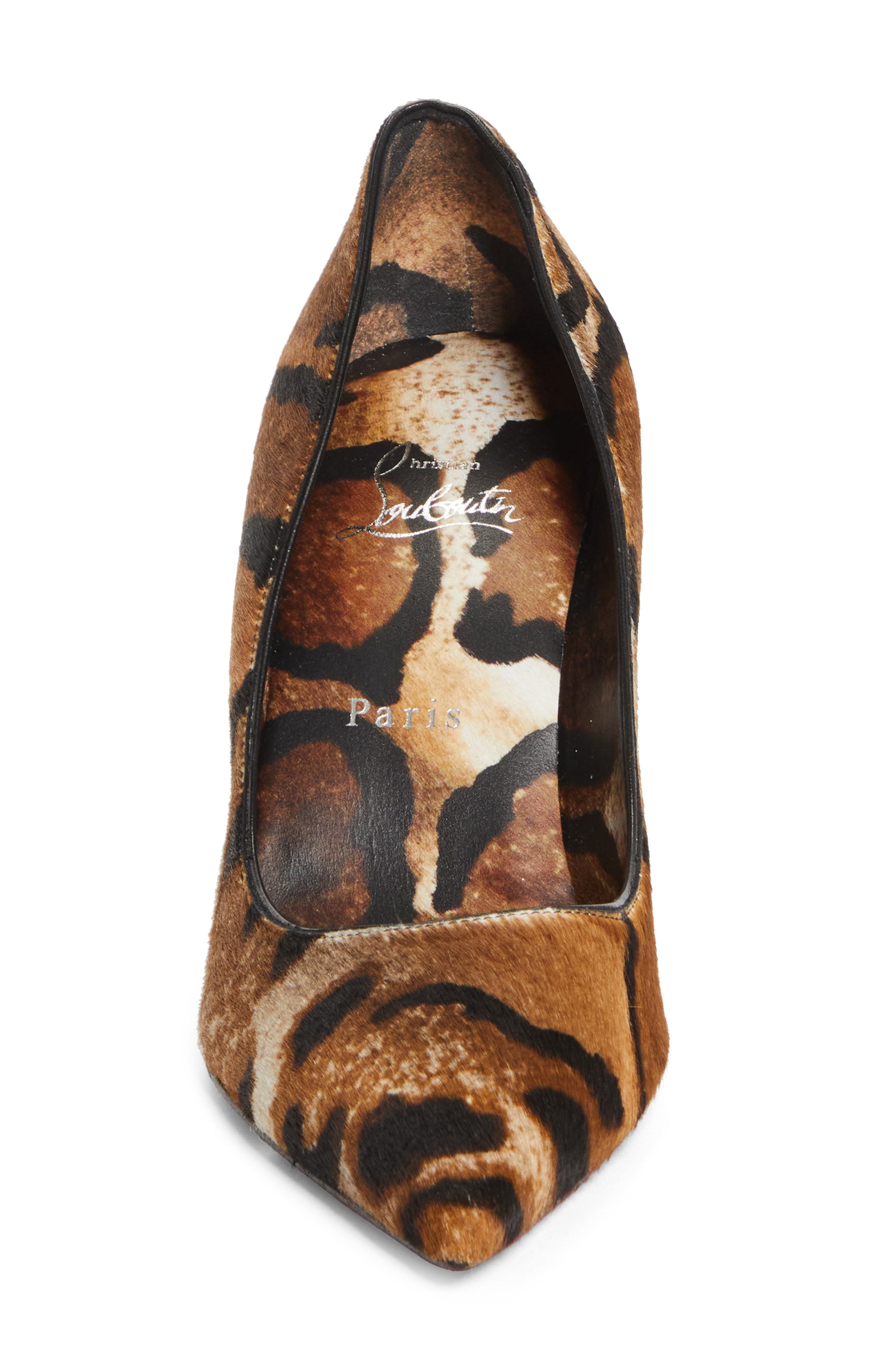 Christian Louboutin Miss Z Genuine Calf Hair Pointed Toe Pump in Brown Print Calf Hair at Nordstrom - 4