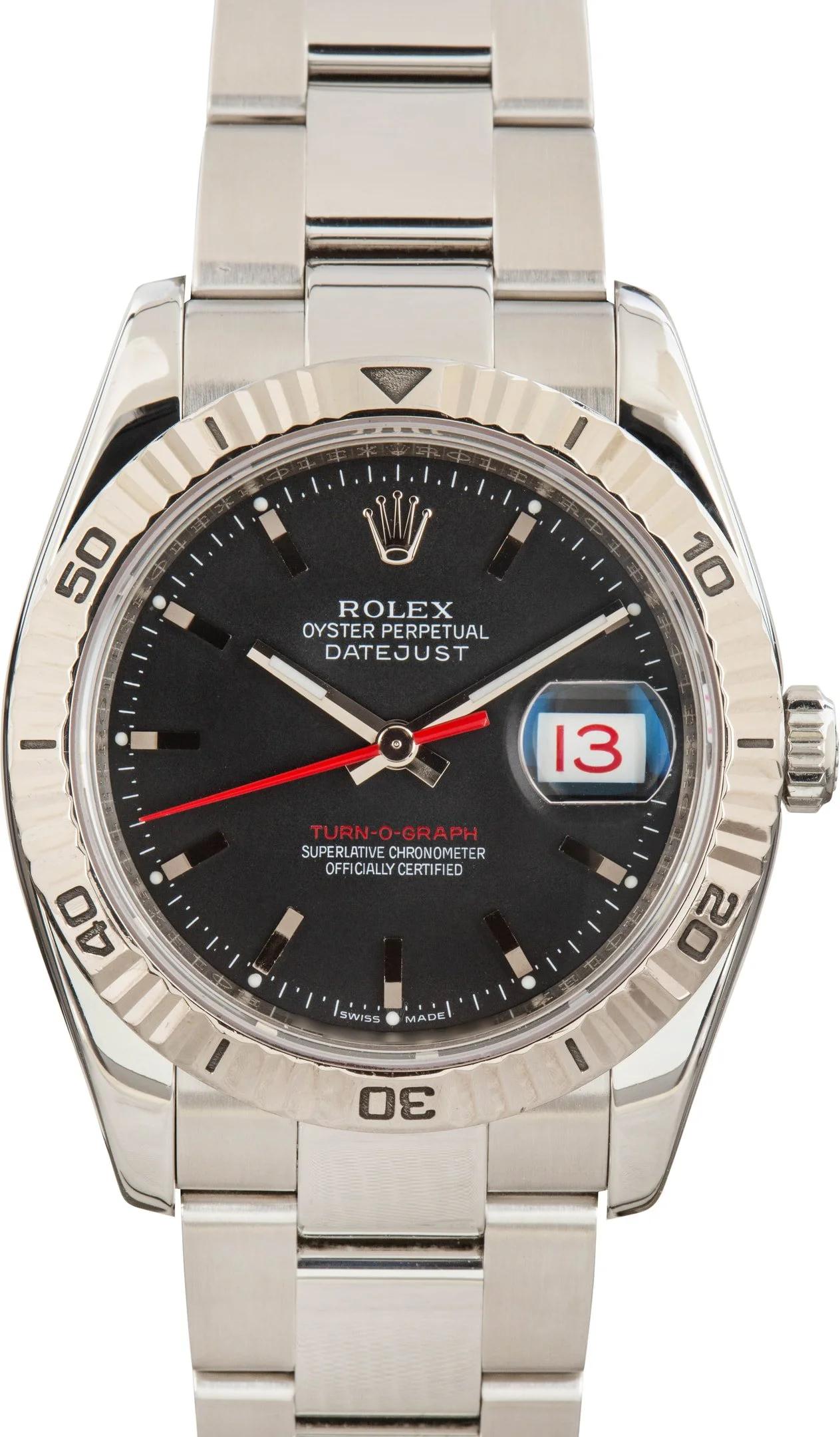 Used Rolex Datejust Ref 116264 Thunderbird Black Dial - 1