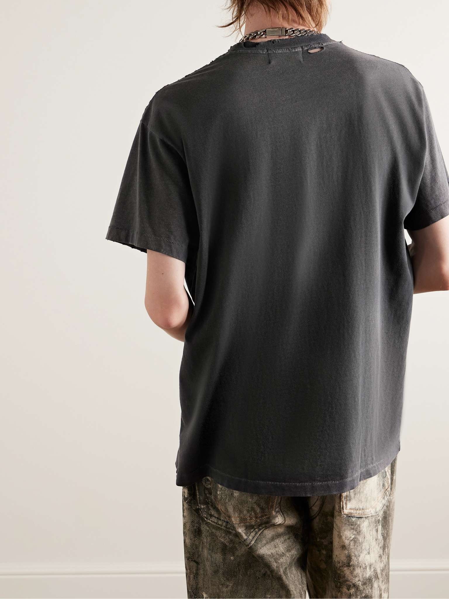 Thrashed Distressed Logo-Print Cotton-Jersey T-Shirt - 4