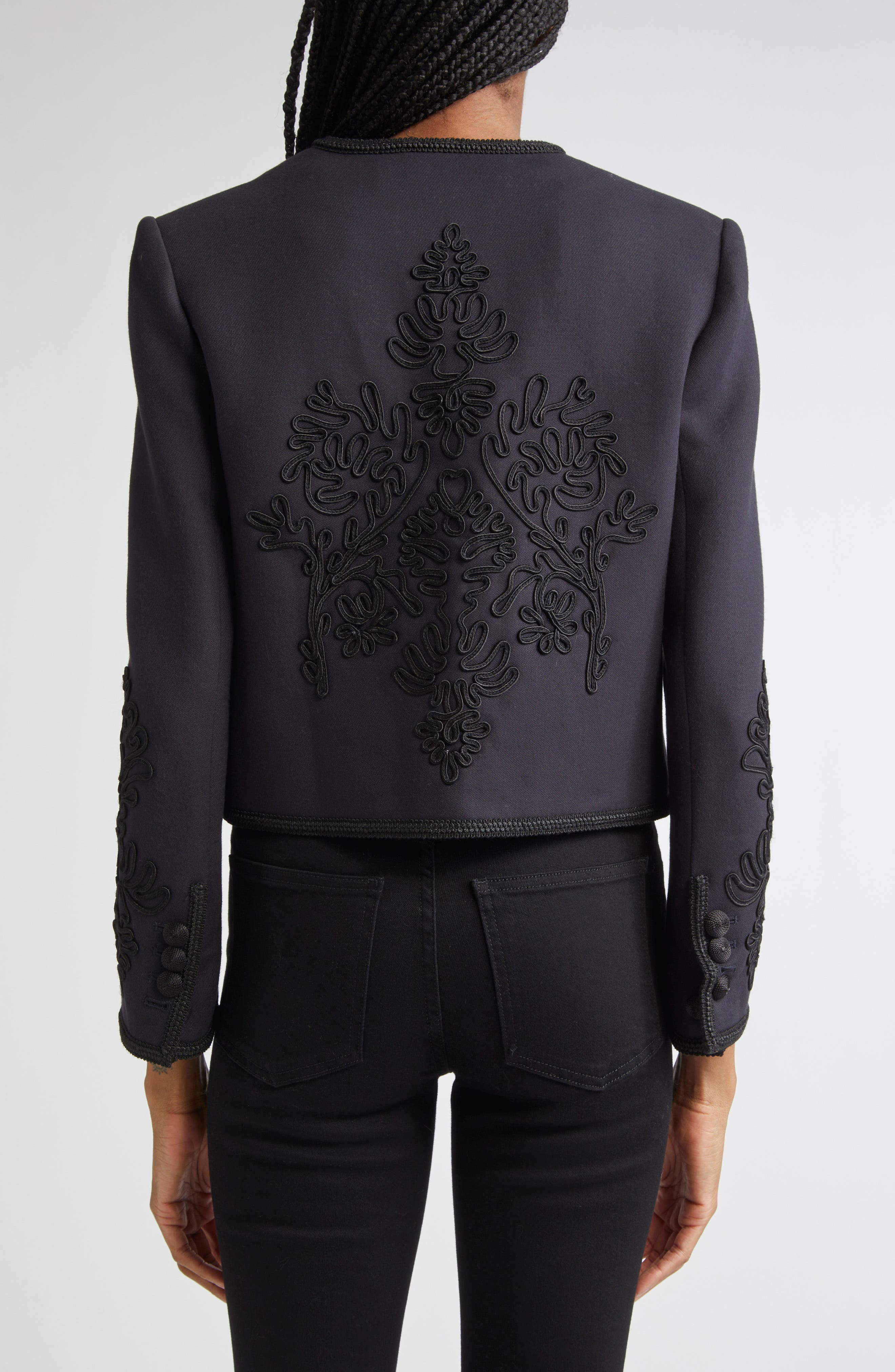 Veronica Beard Latrell Soutache Embroidered Jacket in Navy at Nordstrom - 3