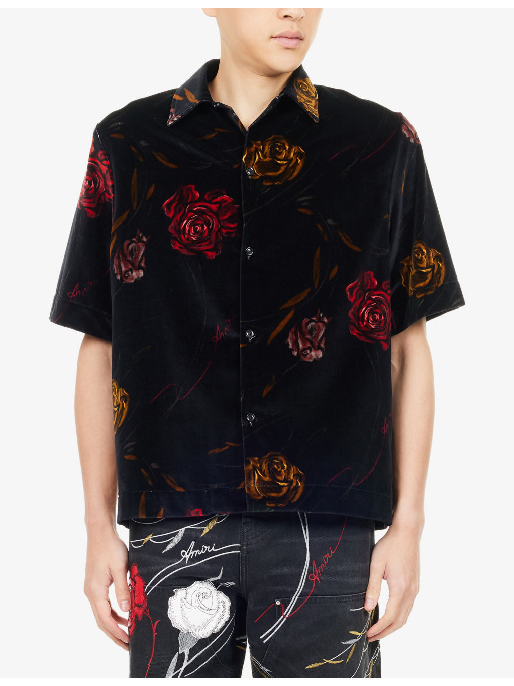 Floral Velvet Cotton Shirt - 3