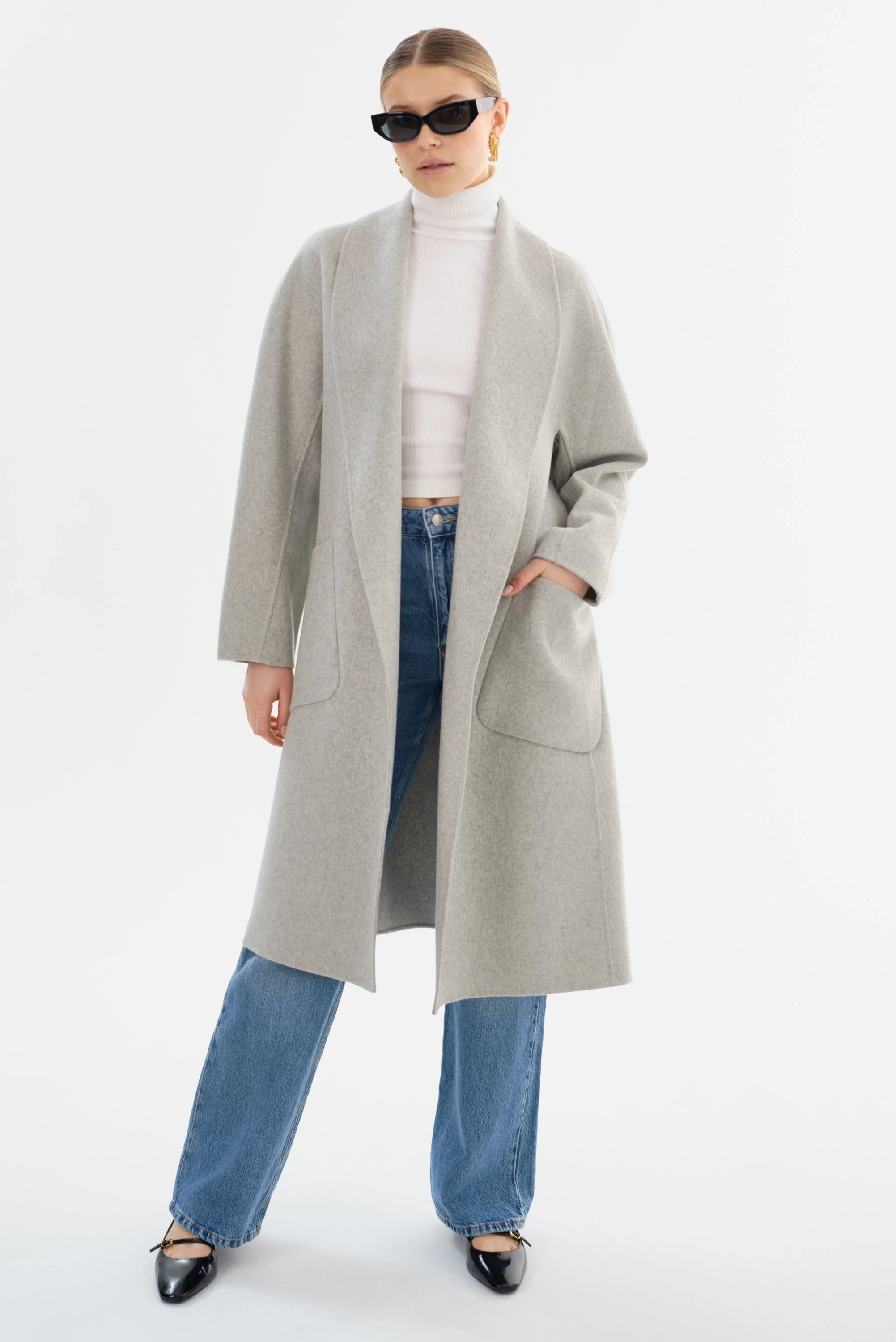 THARA | Shawl Collar Wool Coat - 1
