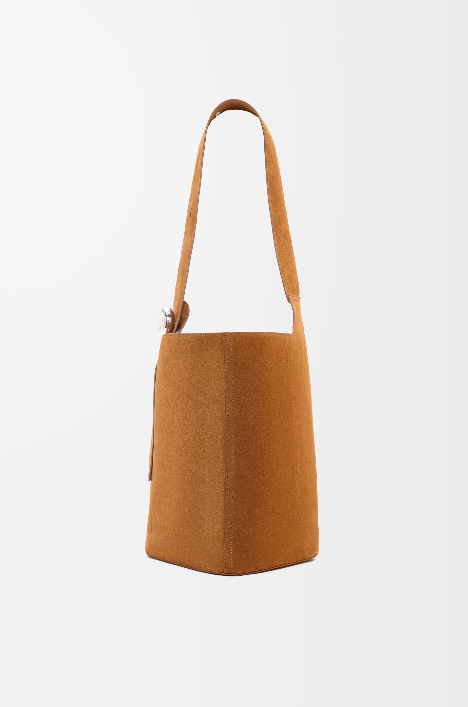 Large Pebble bucket bag in suede calfskin - 4