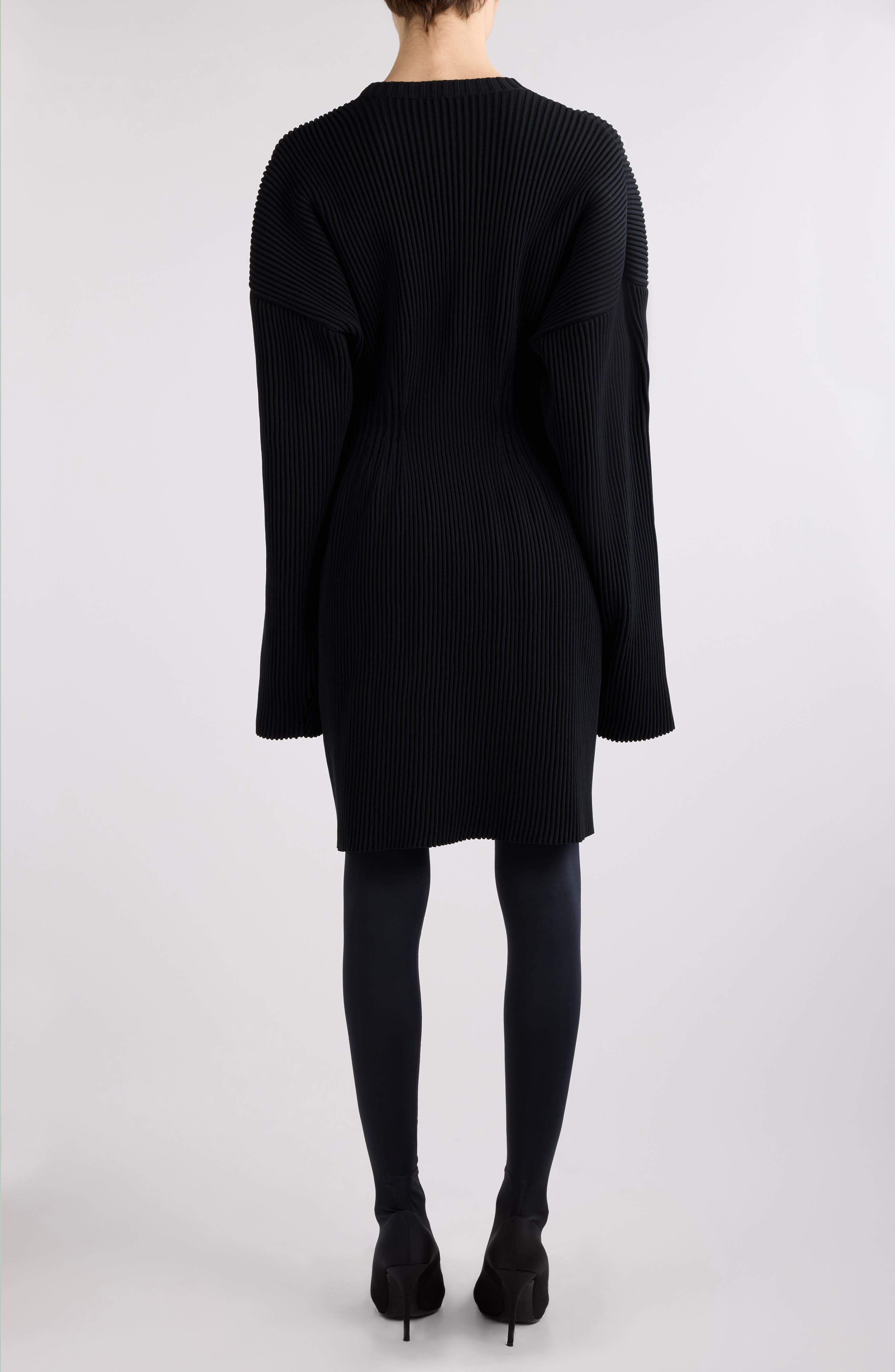 Hourglass Long Sleeve Rib Sweater Dress - 3