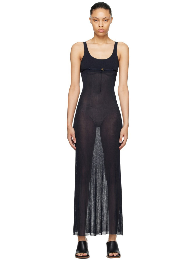 Navy Le Chouchou 'La Robe Maille Oranger' Maxi Dress 1