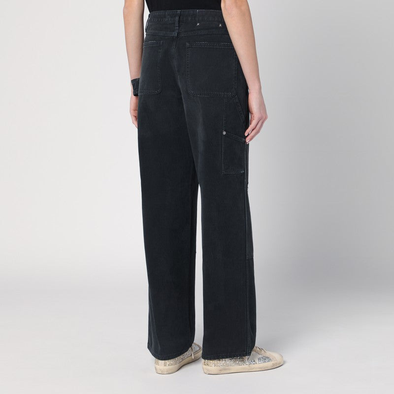 Golden Goose Wide Black Trousers In Denim Women - 2