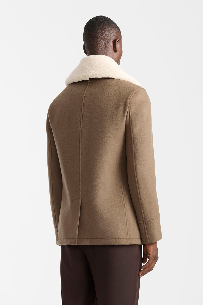 COLE-Z wool double-breasted jacket with shearling collar 7