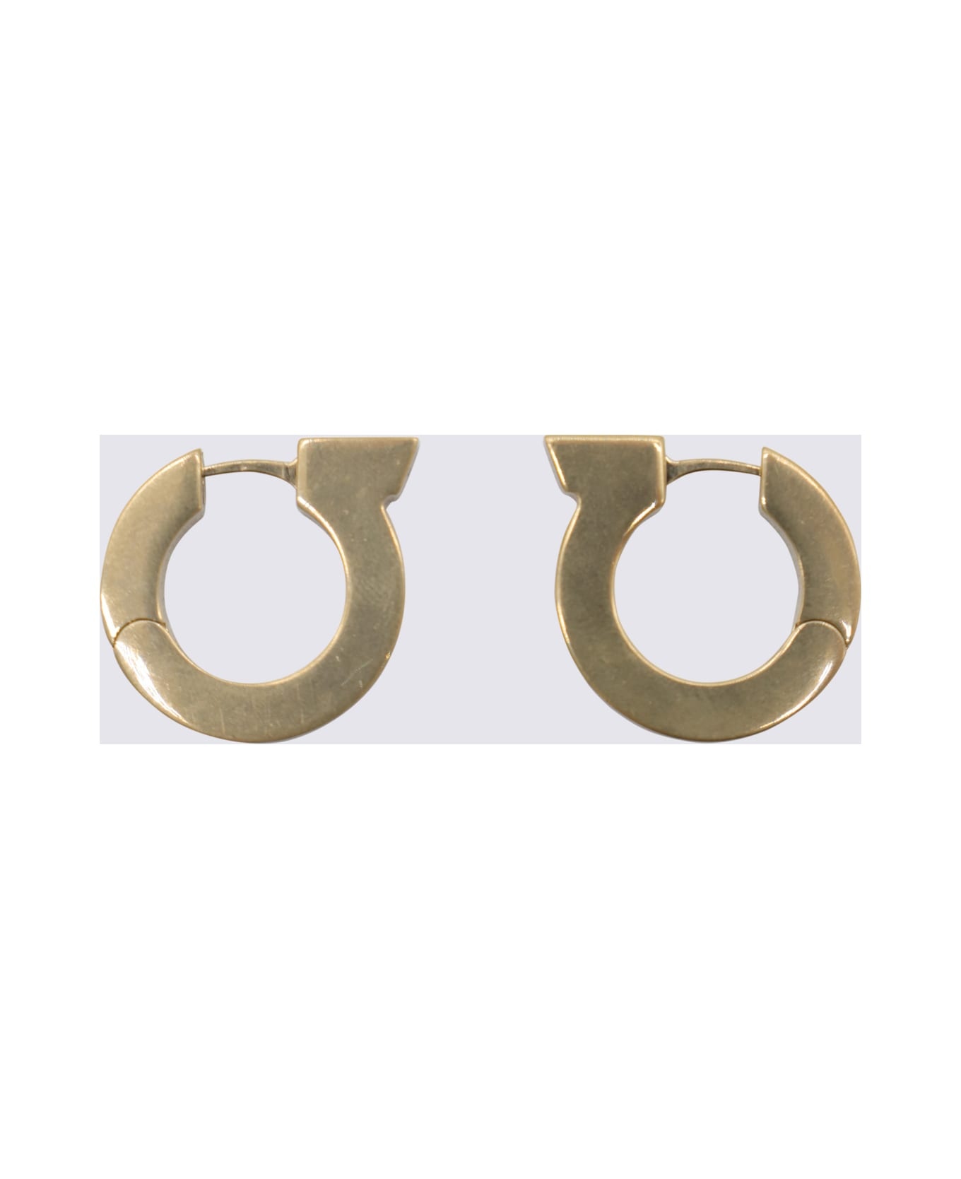 Gold Metal Logo Earrings - 2