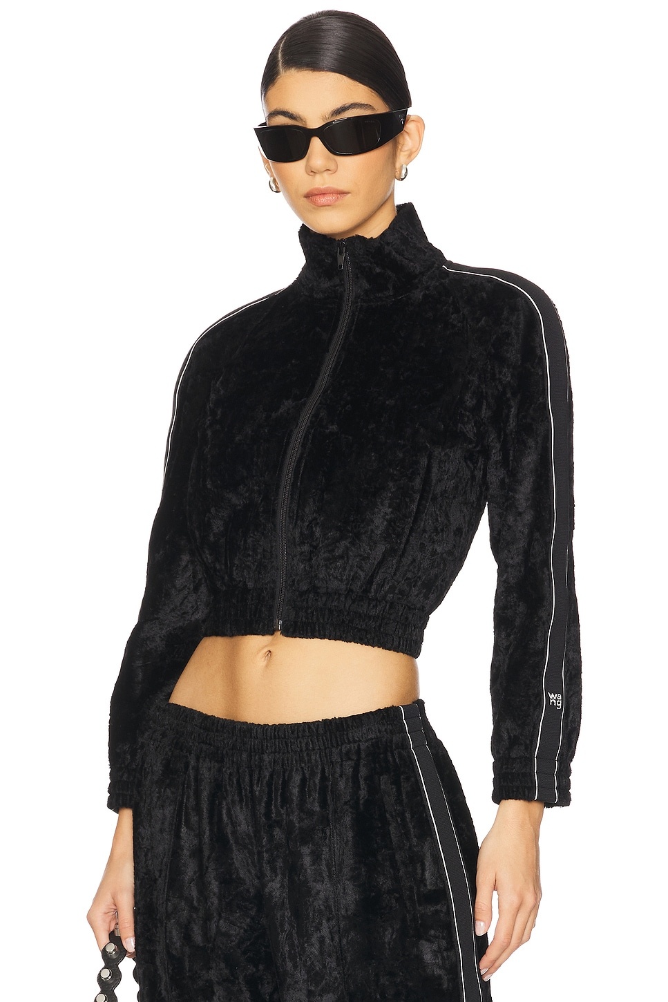 Cropped Track Jacket With Logo Webbing - 1