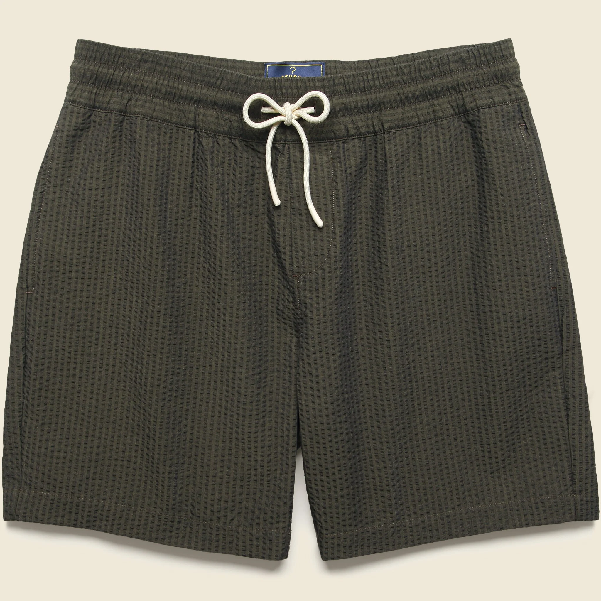 7" Seersucker Shorts - Olive - 1