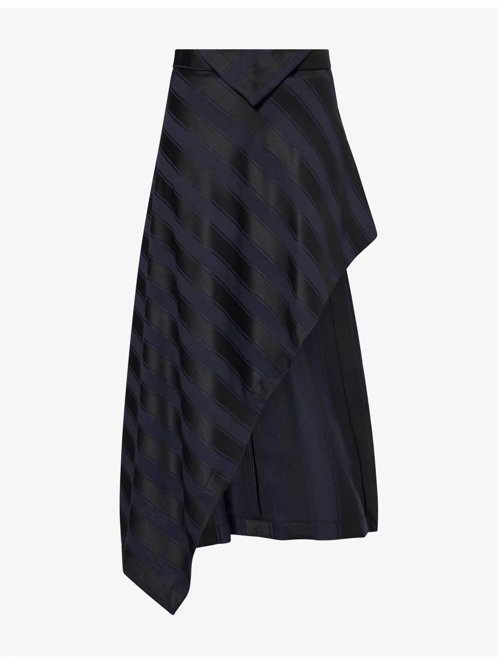 Cassandra Striped Wool Midi Skirt - 1