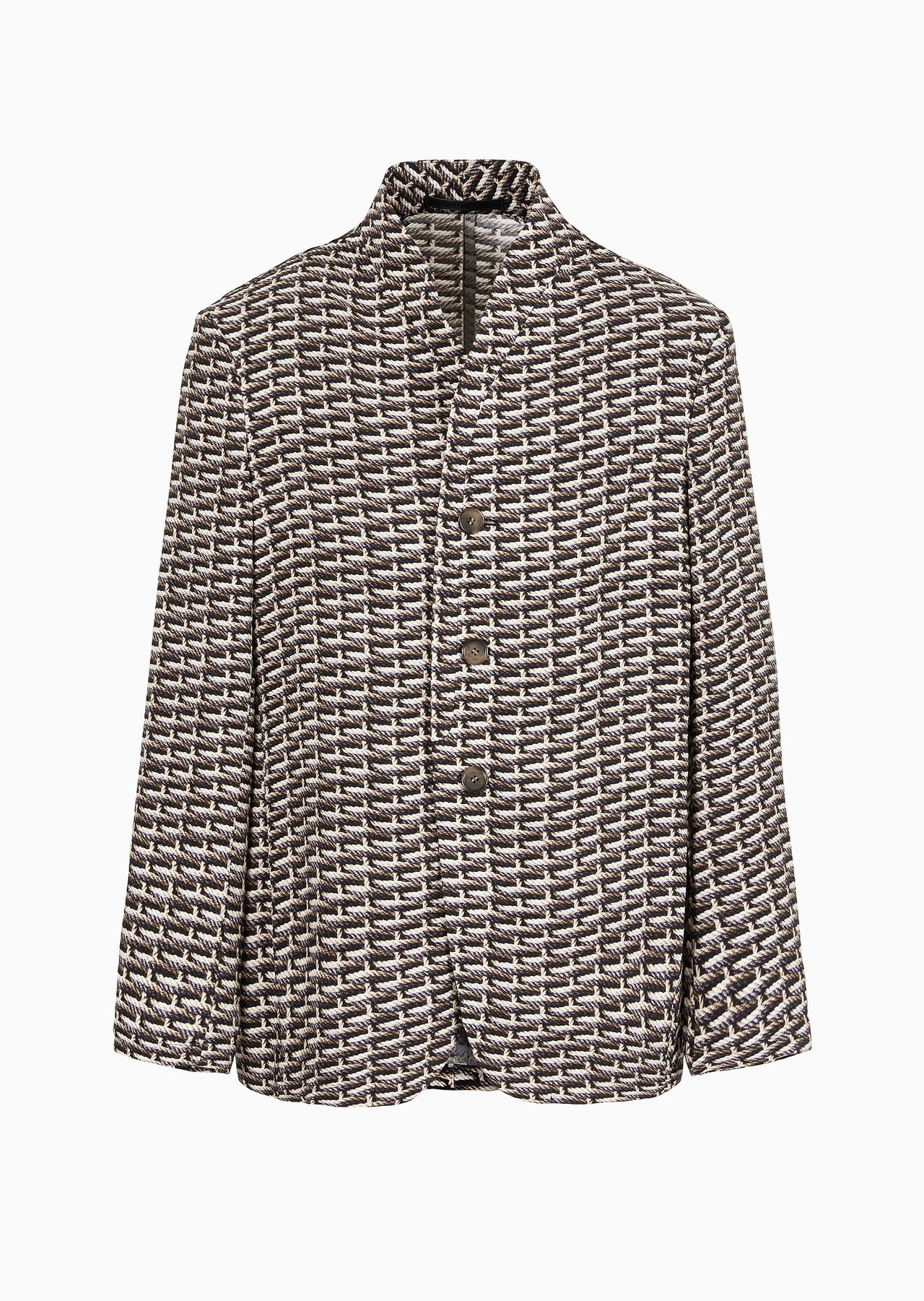 Single-breasted jacket in printed cupro - 1