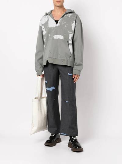 ADER error distressed-finish hoodie outlook