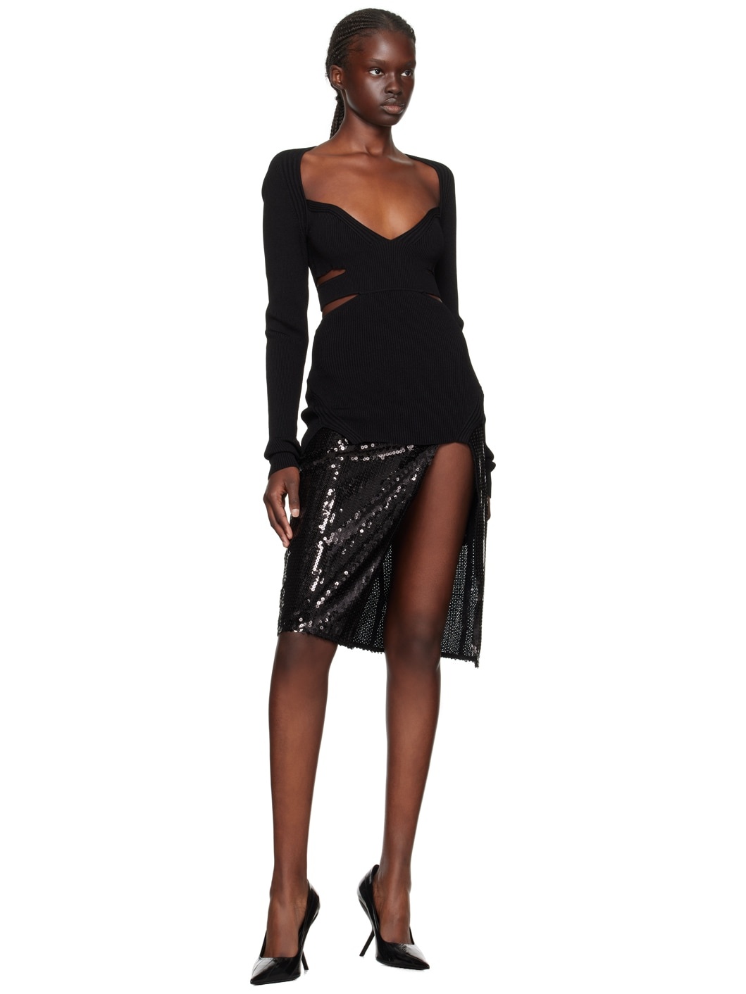 Black Cutout Sweater - 4