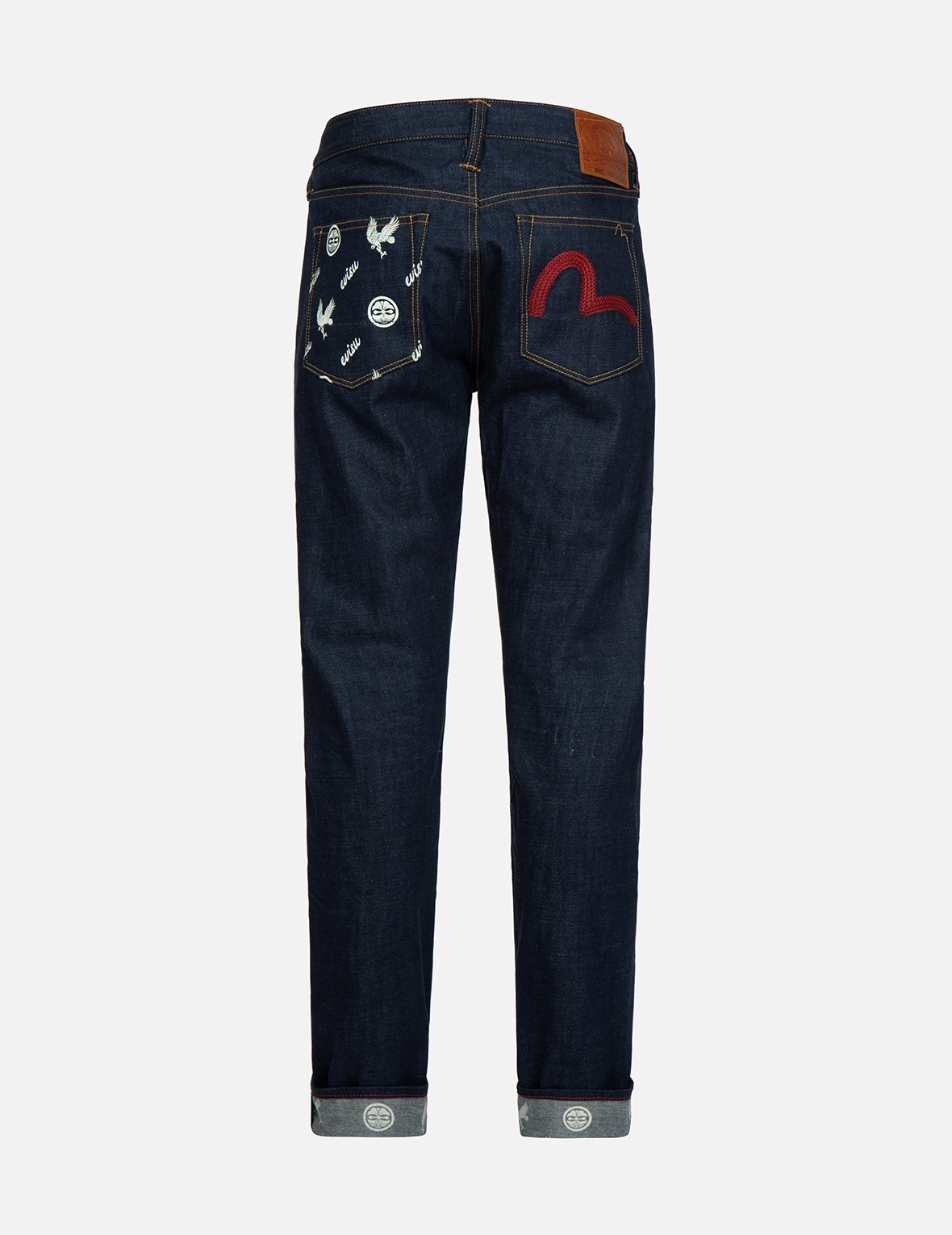 EAGLE AND KAMON-PATTERN POCKET CARROT-FIT JEANS #2017 - 2