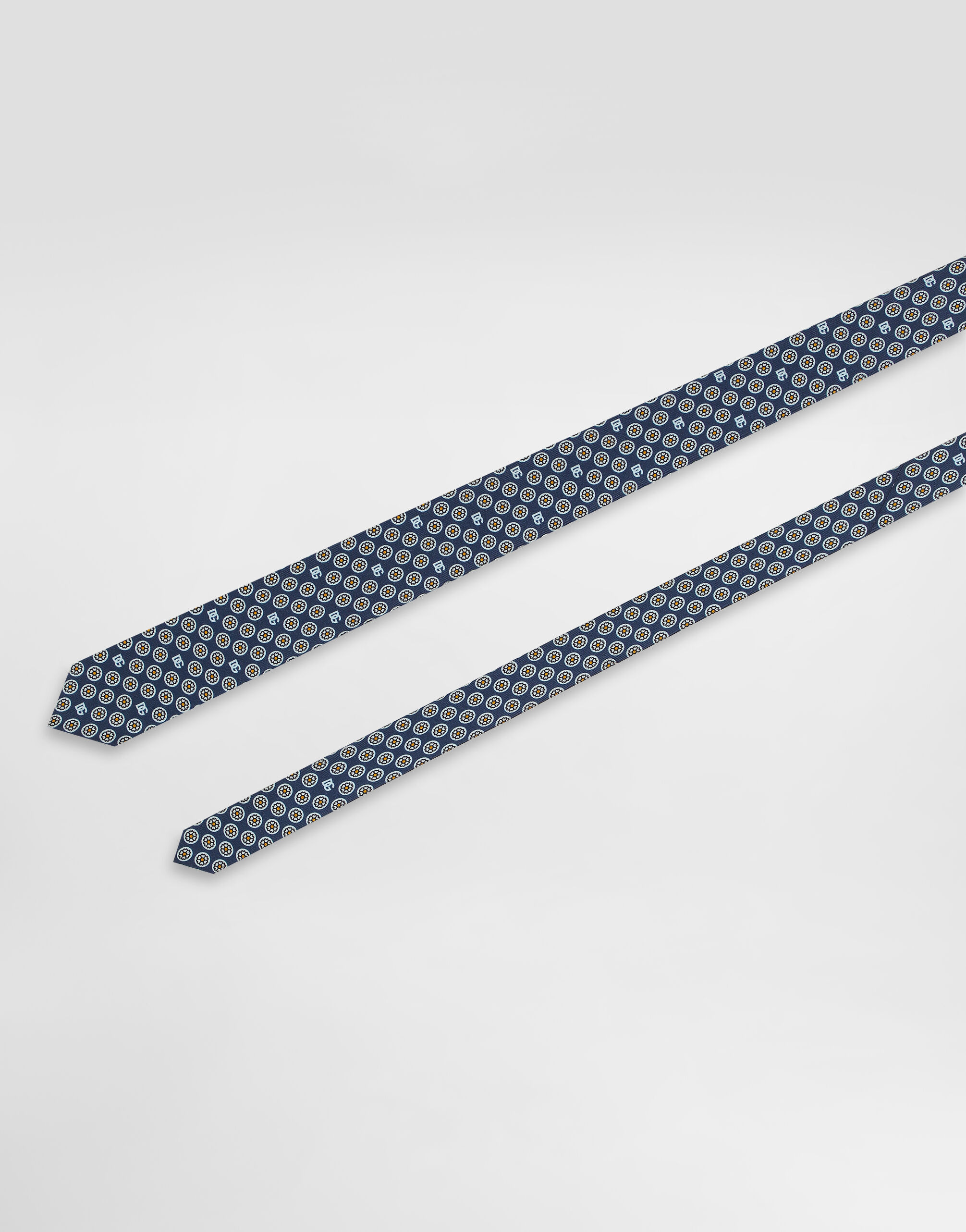 Martini tie with jacquard micro-designs and logo - 3