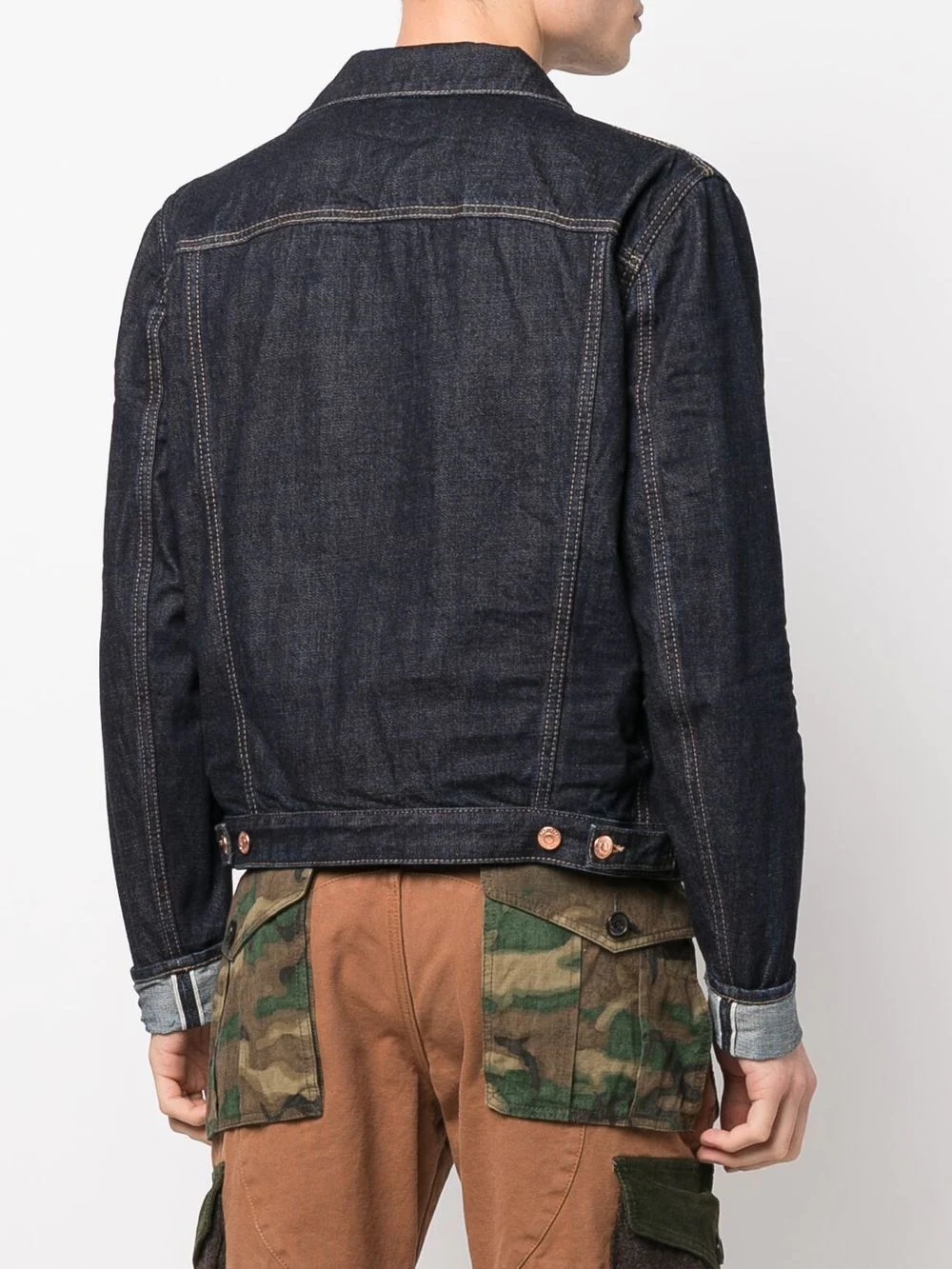 contrast-stitch denim jacket - 3