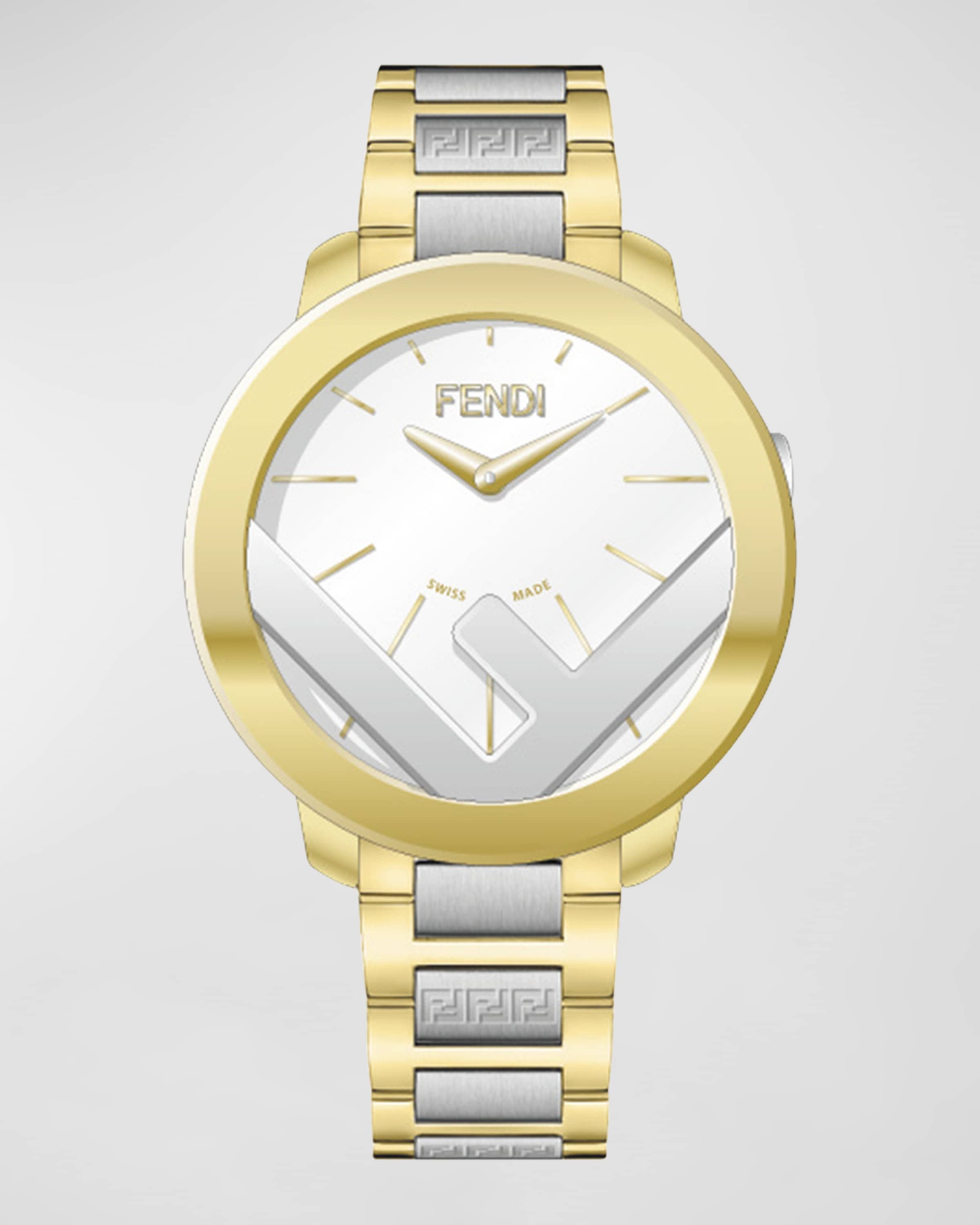 F is Fendi FF Two-Tone Bracelet Watch, 28mm - 1