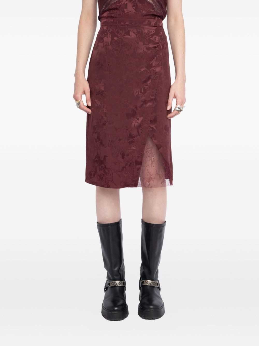 floral-lace horse-motif skirt - 4