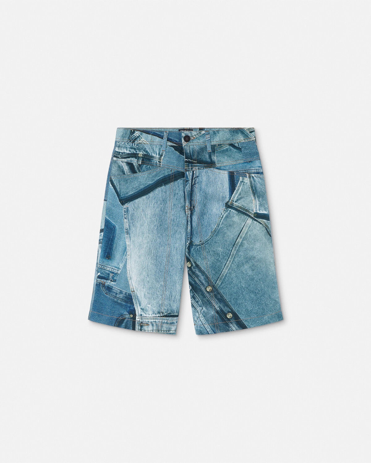 Patchwork Denim Bermuda Shorts - 1