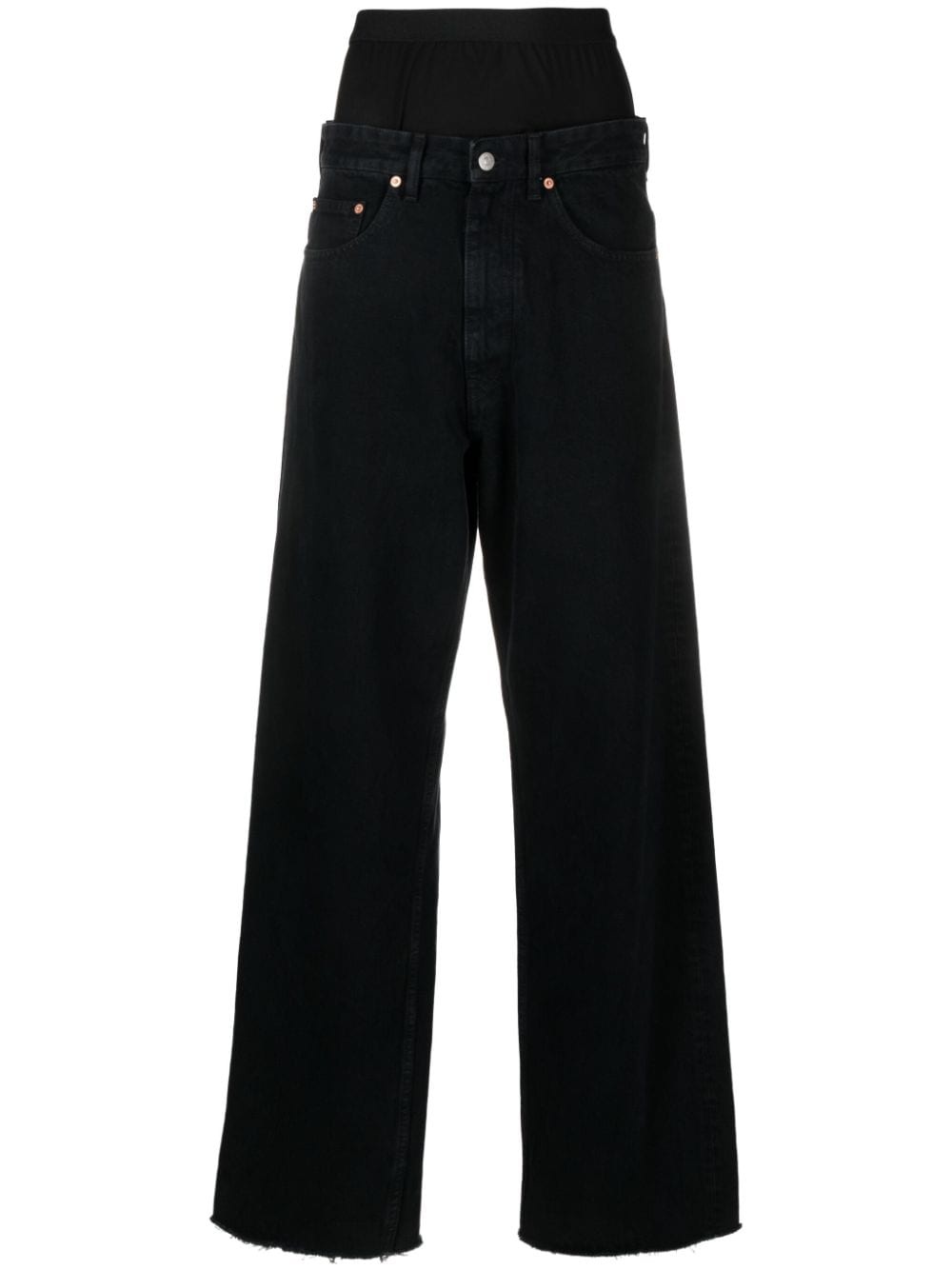 MM6 Maison Margiela single-stitch double-waist wide-leg jeans 