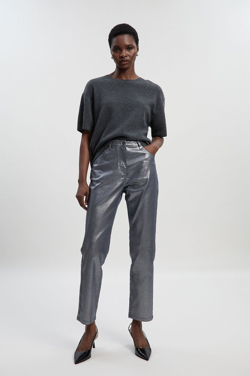 Petite Metallic Coated Denim Skinny Jean 1