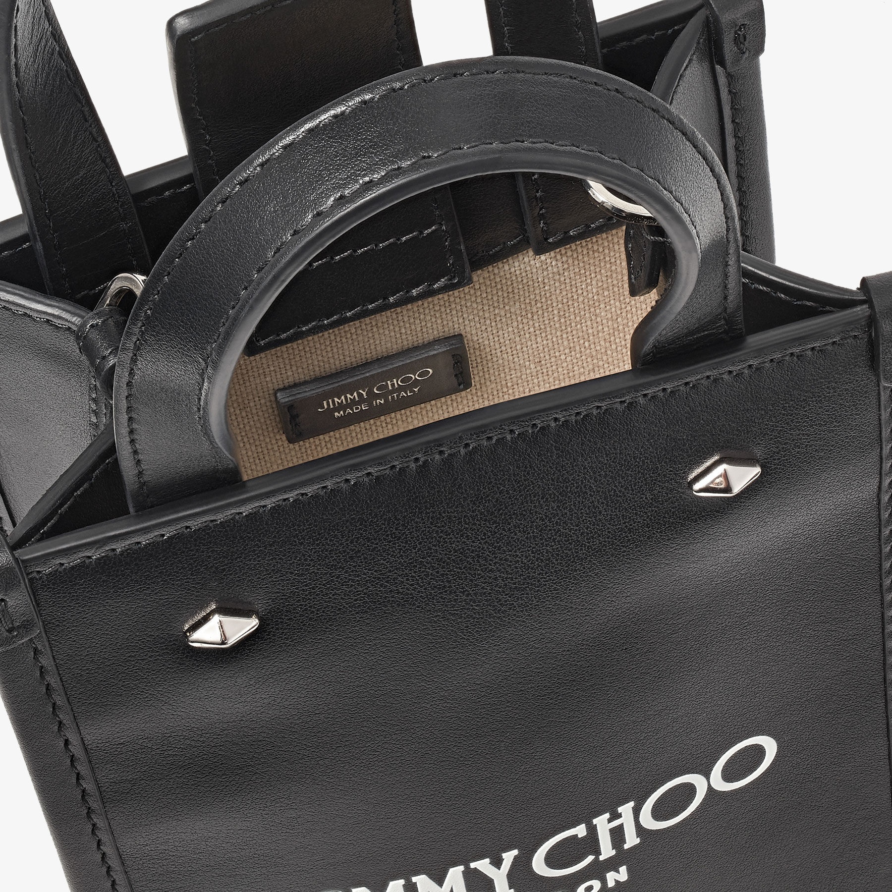 Mini N/S Tote
Black Leather Mini Tote Bag - 7