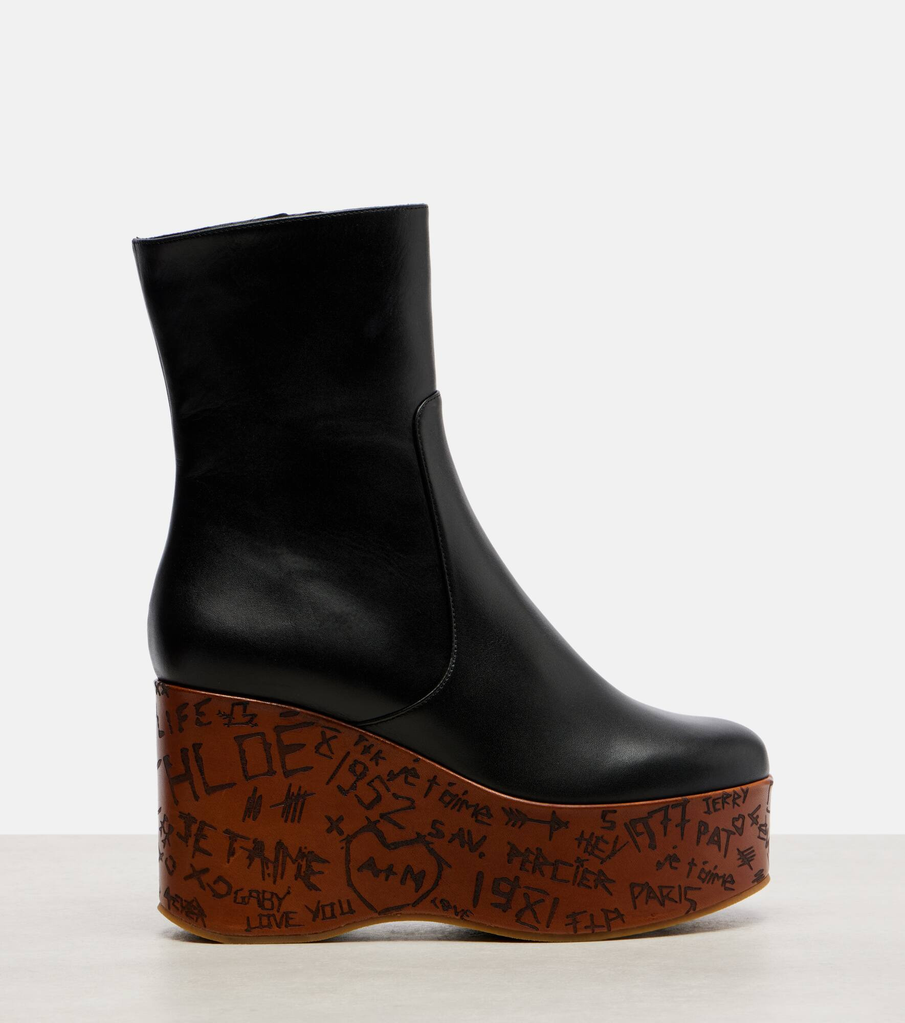Maxime leather wedge ankle boots - 4
