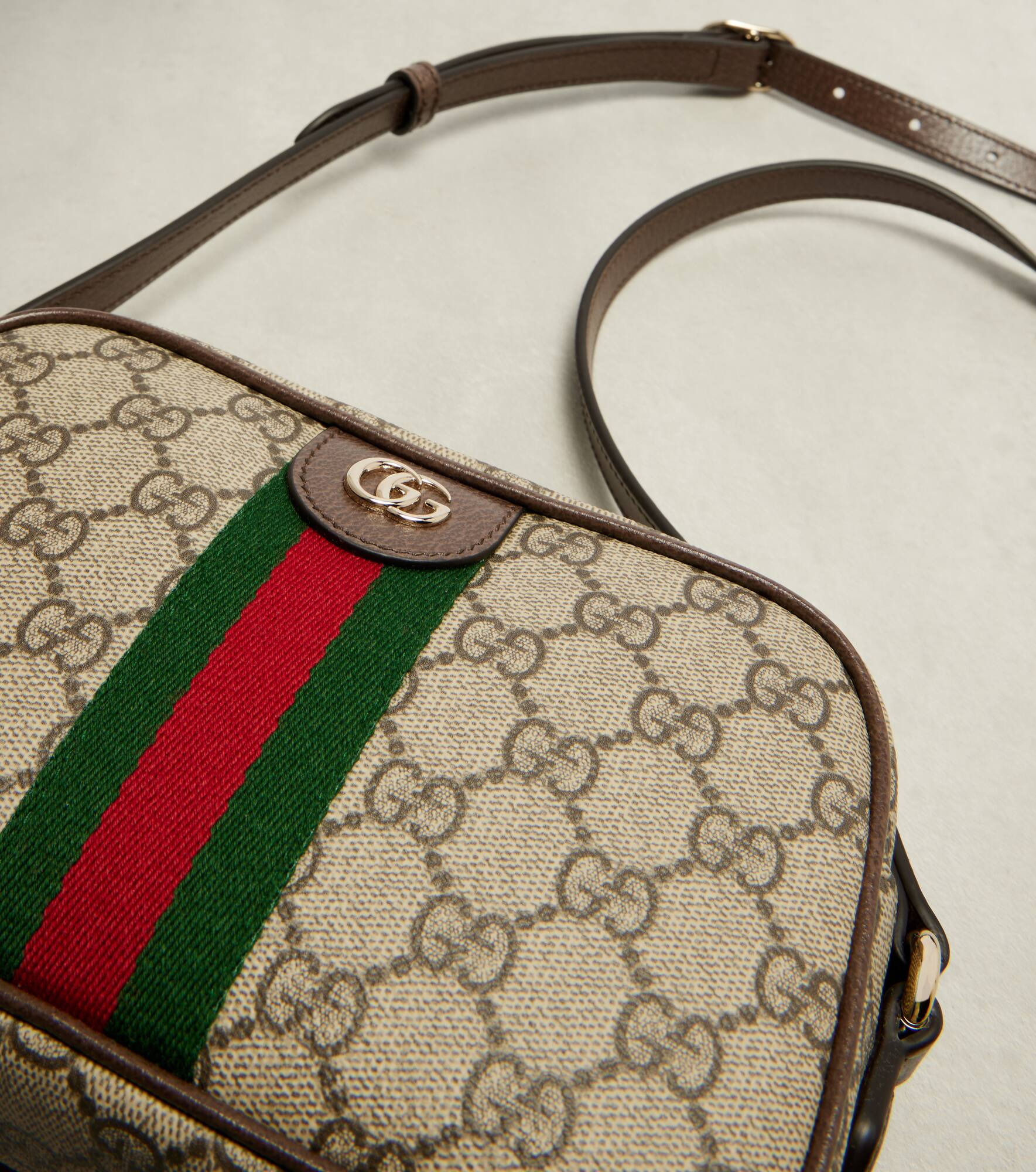 Ophidia Small leather-trimmed crossbody bag - 6