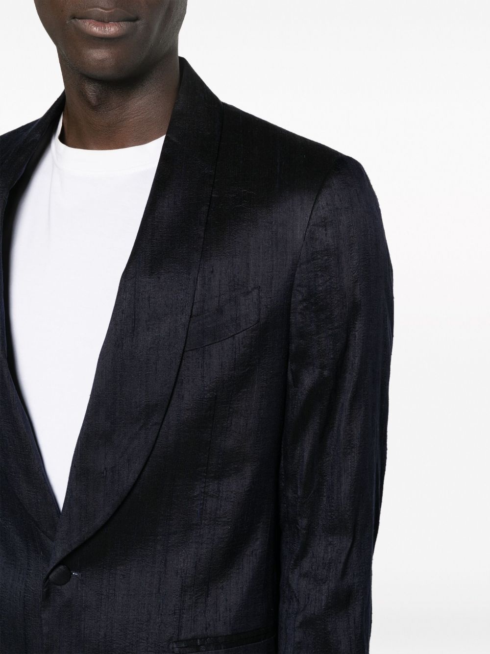 single-breasted silk blazer - 5