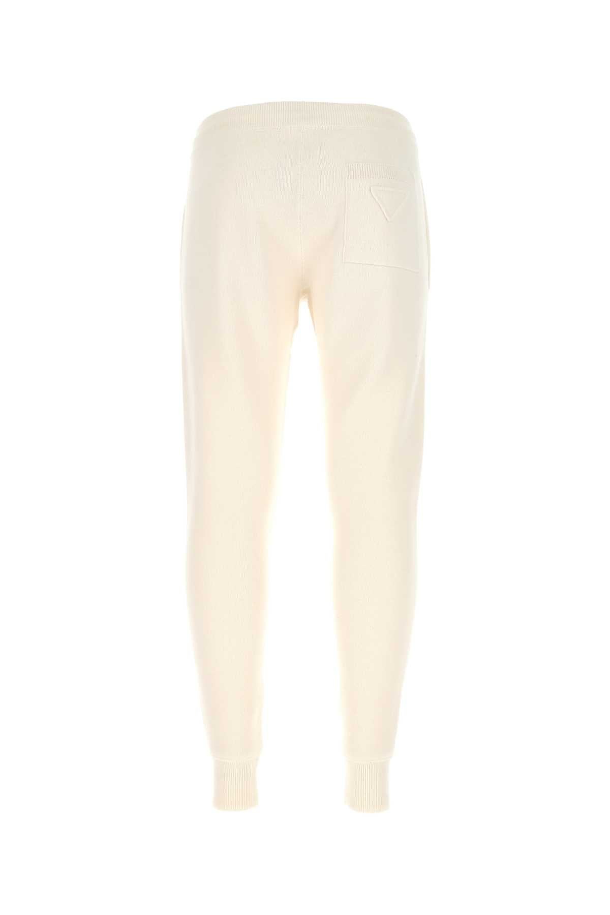 Prada Men Ivory Stretch Cashmere Blend Joggers - 2