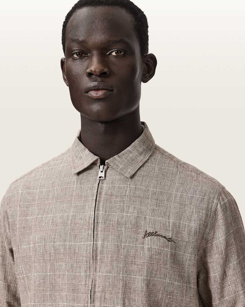 KEAL LINEN BLEND EMBROIDERED CHECK JACKET 3